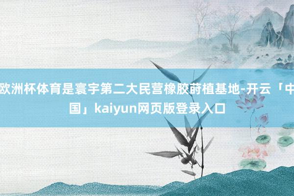 欧洲杯体育是寰宇第二大民营橡胶莳植基地-开云「中国」kaiyun网页版登录入口