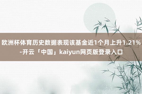 欧洲杯体育历史数据表现该基金近1个月上升1.21%-开云「中国」kaiyun网页版登录入口