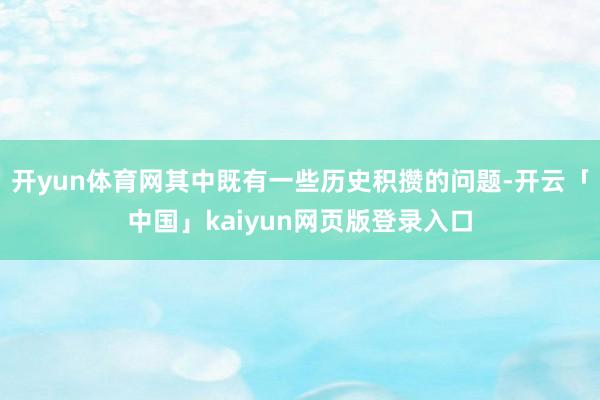 开yun体育网其中既有一些历史积攒的问题-开云「中国」kaiyun网页版登录入口