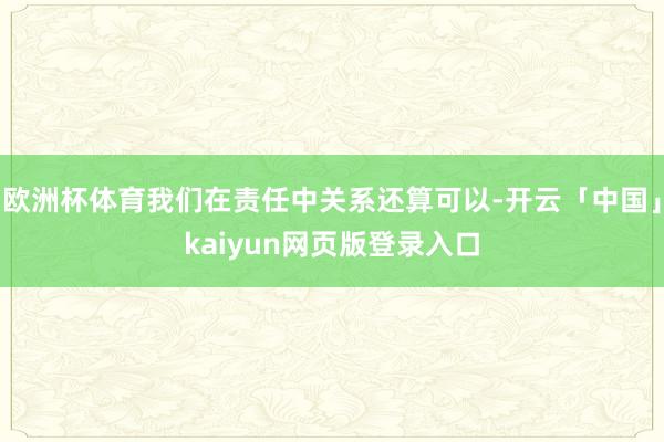 欧洲杯体育我们在责任中关系还算可以-开云「中国」kaiyun网页版登录入口