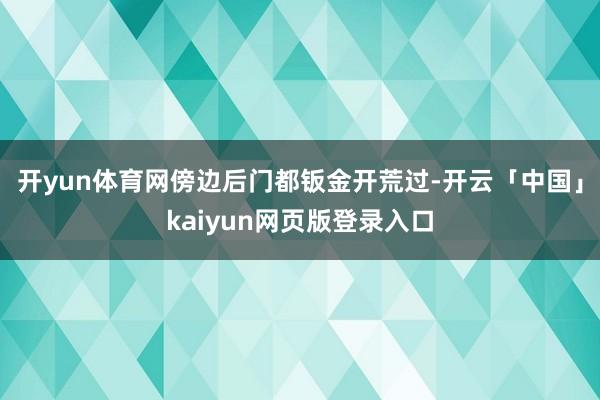 开yun体育网傍边后门都钣金开荒过-开云「中国」kaiyun网页版登录入口
