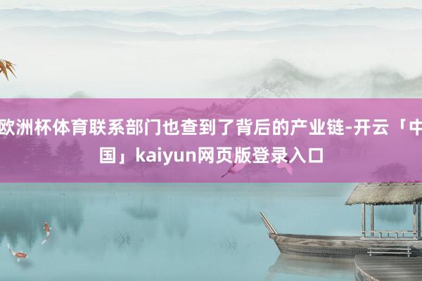 欧洲杯体育联系部门也查到了背后的产业链-开云「中国」kaiyun网页版登录入口