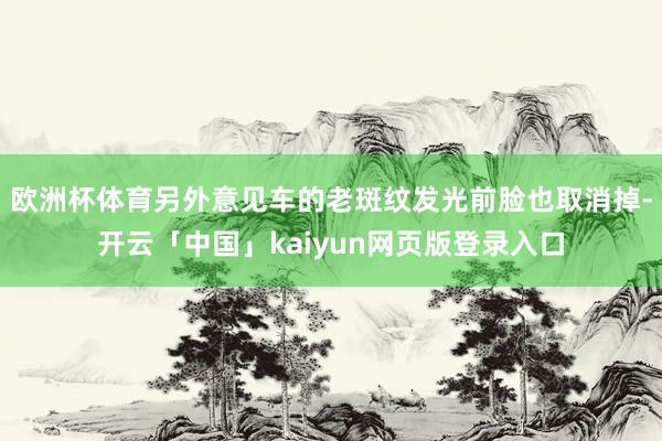 欧洲杯体育另外意见车的老斑纹发光前脸也取消掉-开云「中国」kaiyun网页版登录入口