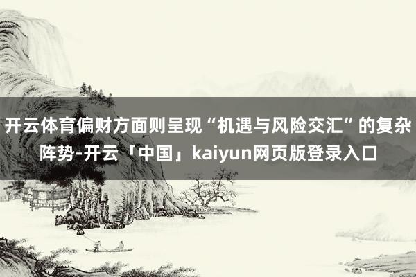 开云体育偏财方面则呈现“机遇与风险交汇”的复杂阵势-开云「中国」kaiyun网页版登录入口