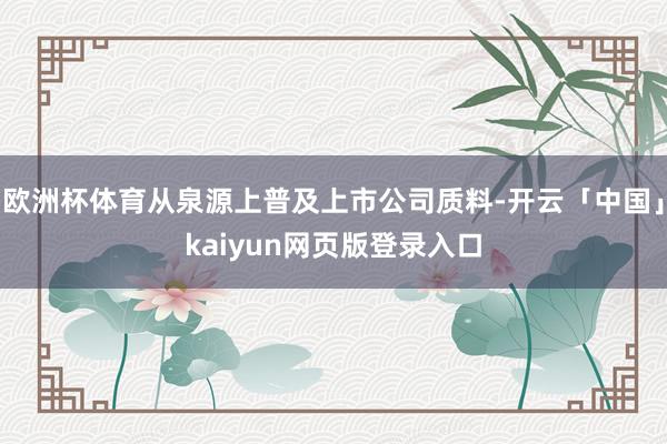 欧洲杯体育从泉源上普及上市公司质料-开云「中国」kaiyun网页版登录入口