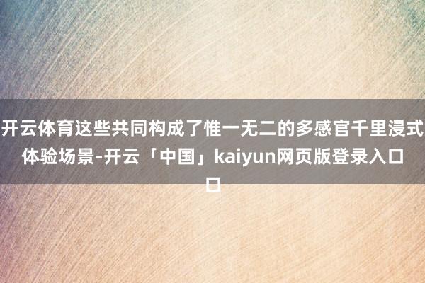 开云体育这些共同构成了惟一无二的多感官千里浸式体验场景-开云「中国」kaiyun网页版登录入口