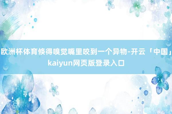 欧洲杯体育倏得嗅觉嘴里咬到一个异物-开云「中国」kaiyun网页版登录入口